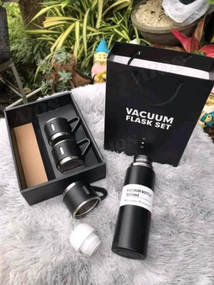 Vacuum Flask Gift Set -Vacuum Flask Set with 3 Cups&#x2F; Stainless Steel Vacuum Flask Set&#x2F; Coffee Mug&#x2F; Tea Mug&#x2F; Travel Mug 6