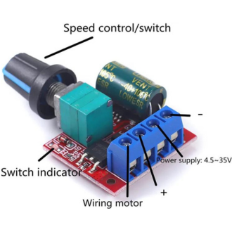 High-Quality 5V-28V 12V 24V 5A PWM DC Motor Speed Control Switch Controller Volt Regulator LED Dimmer Tool Professional - DC Motor Speed Control 2