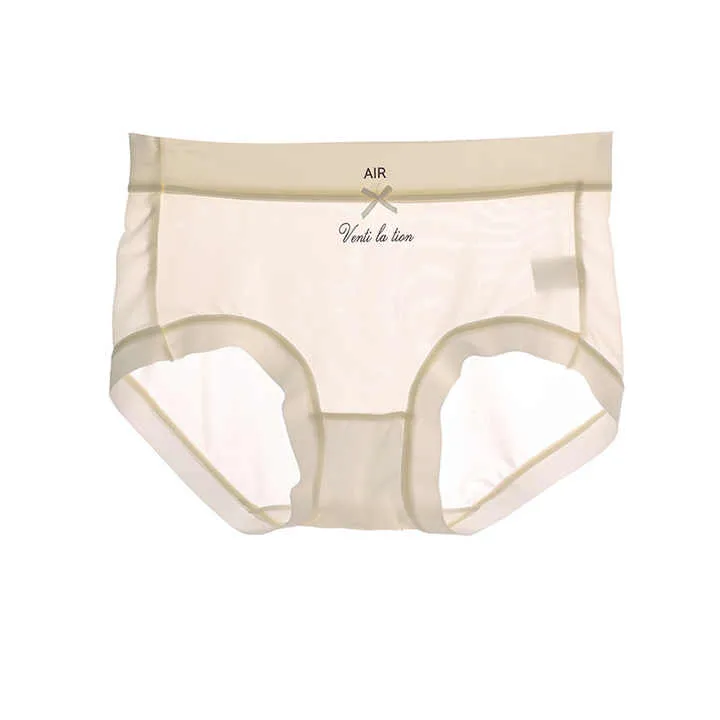 Air thin mid-waist ice silk seamless underwear women's new comfortable breathable sexy pure desire style girl briefs 4