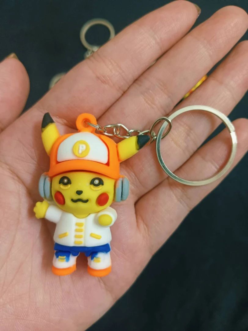 Cute Pokémon Keychains Pikachu Party Mode keychains and keyring for keys, bags 5