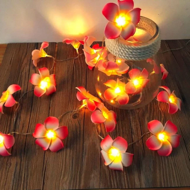 Plumeria flower led string light &#x2F;Kath Golap fairy light bedroom decorative party 2