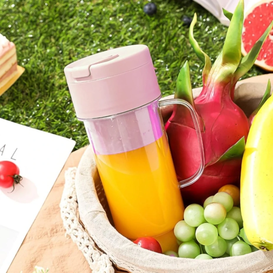 Portable Crusher Juicer With Handle &amp; Straw, USB Rechargeable 6 Blades (500ml) 4