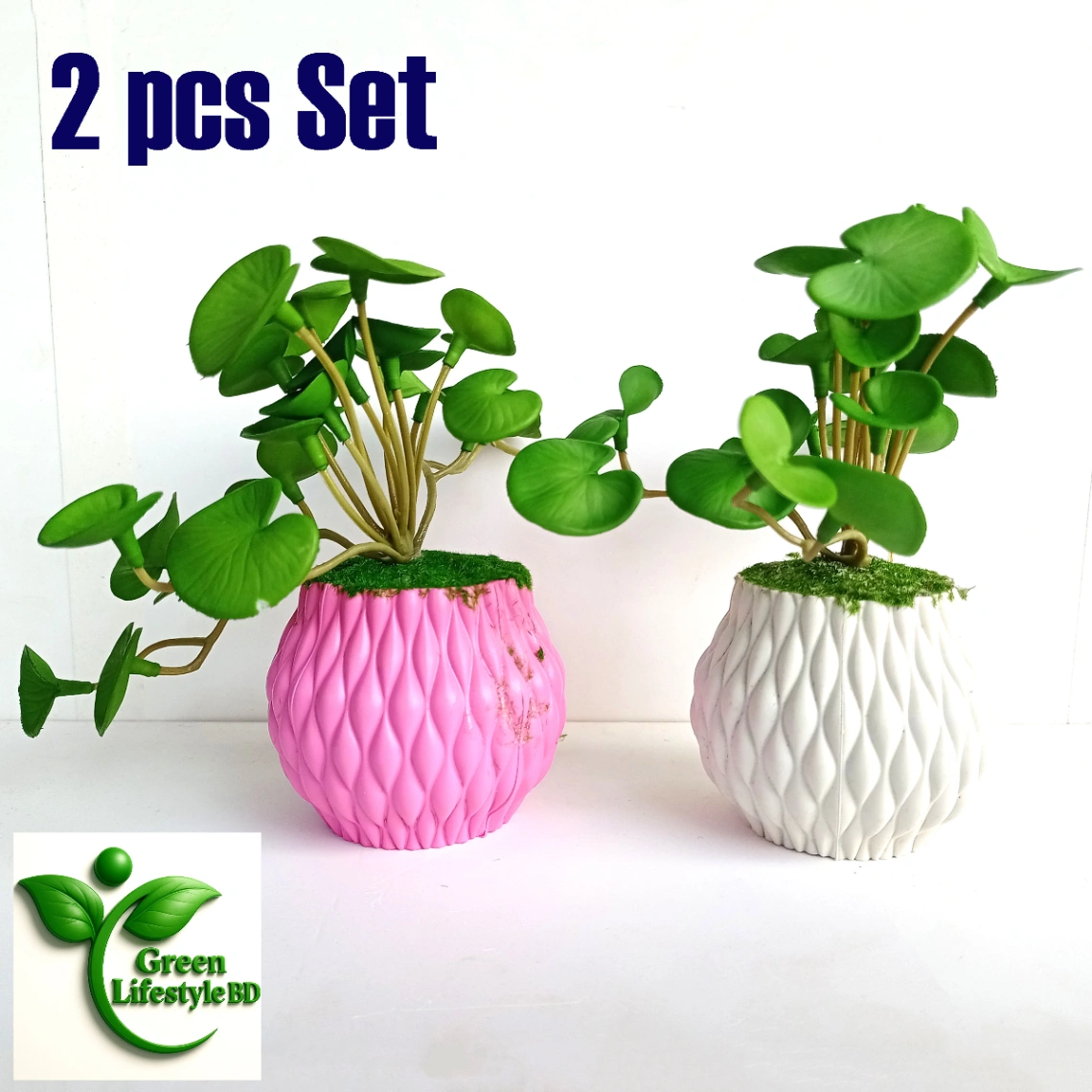 Elegant Artificial Hydrocotyle Vulgaris Plant – Natural Look with Pot for Home, Office &amp; Table Décor. 4