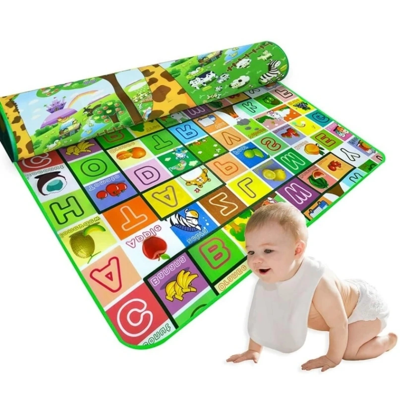 Baby Alphabet Play Mat Double Sided Print, Water Proof Baby Learning Floor Mat, 6
