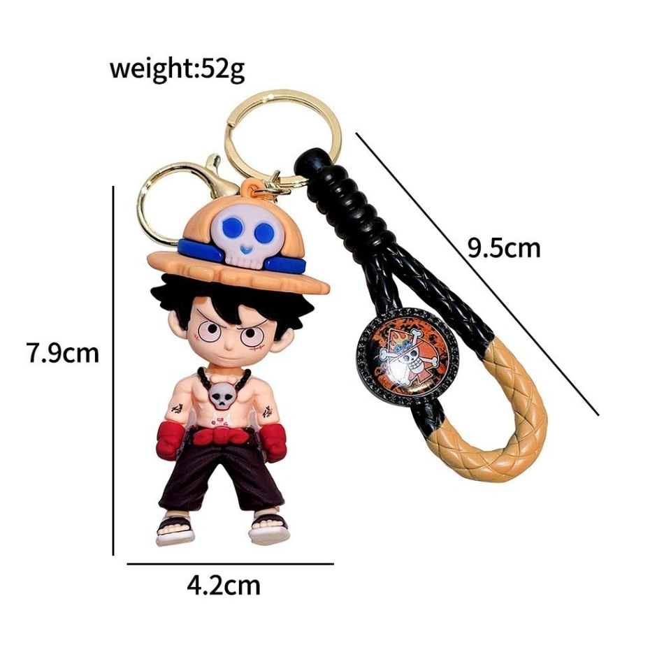 One Piece Luffy Keychain Keyring | Amazing Anime Character Bag Charming Keychain | Cool Large PVC Key Ring Collection 7