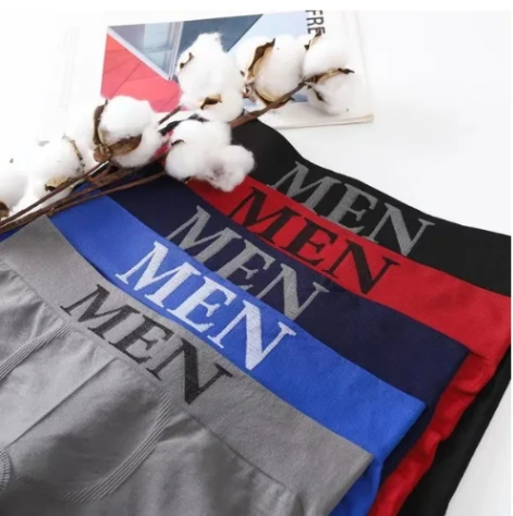 Underwear mid-waist large size sports seamless comfortable elastic breathable youth boxer briefs cross-border factory(Made in China) 2