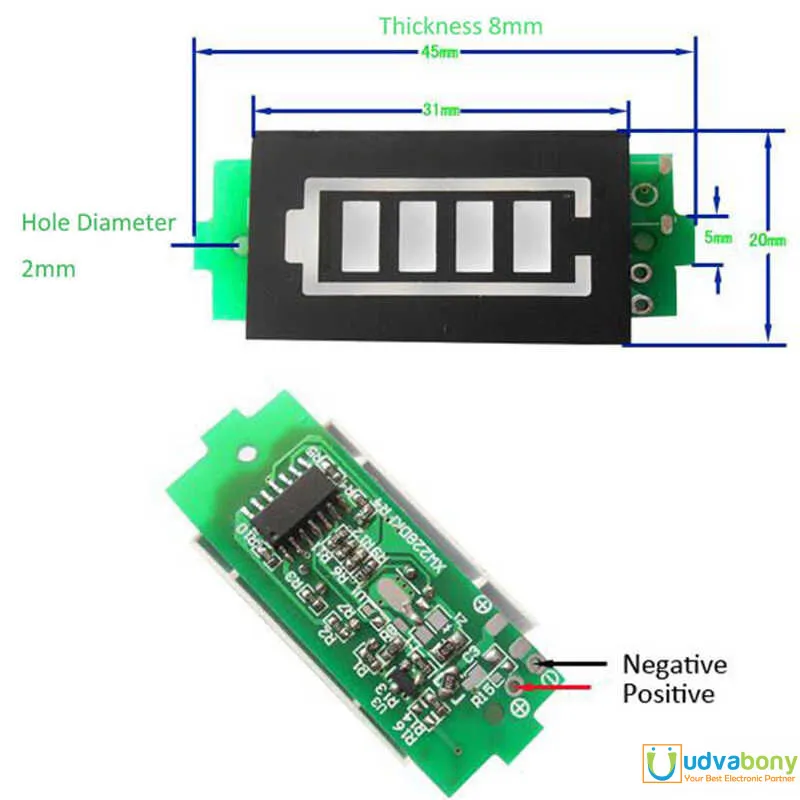 Image of Battery Capacity 4 Digit Indicator Meter 3.7v 4.2v 1S-8s - Battery - Battery