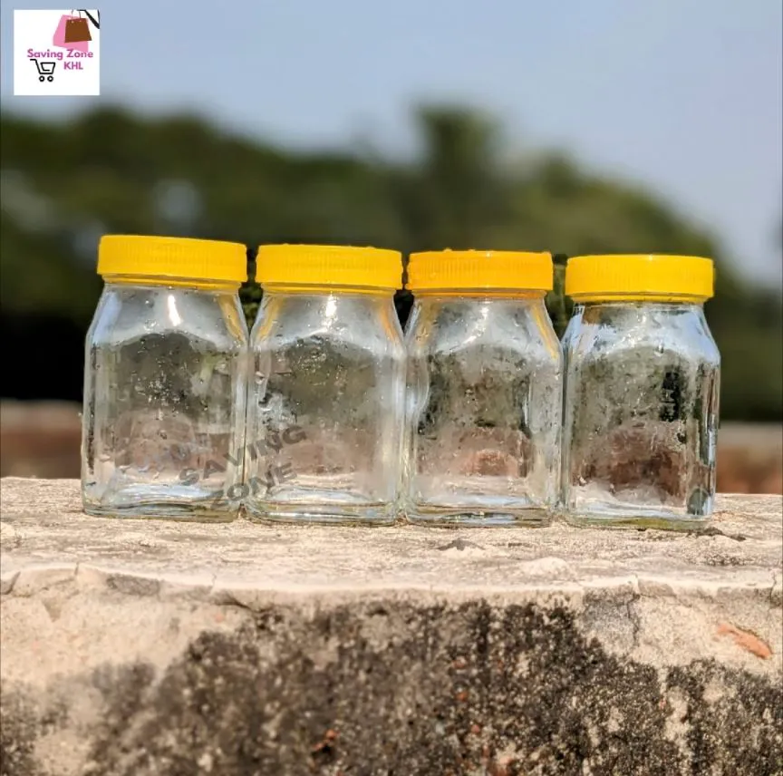 6 pcs 120ml GIlass Food Jar Black Lid Coffee Spices Dry Food Storage Container Airtight Glass Jar 1