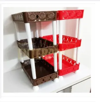 Multi-Functional 3 Layer Plastic Kitchen Bathroom Shelf Organizer 7 inchi- Versatile Storage Rack For Your Home 3