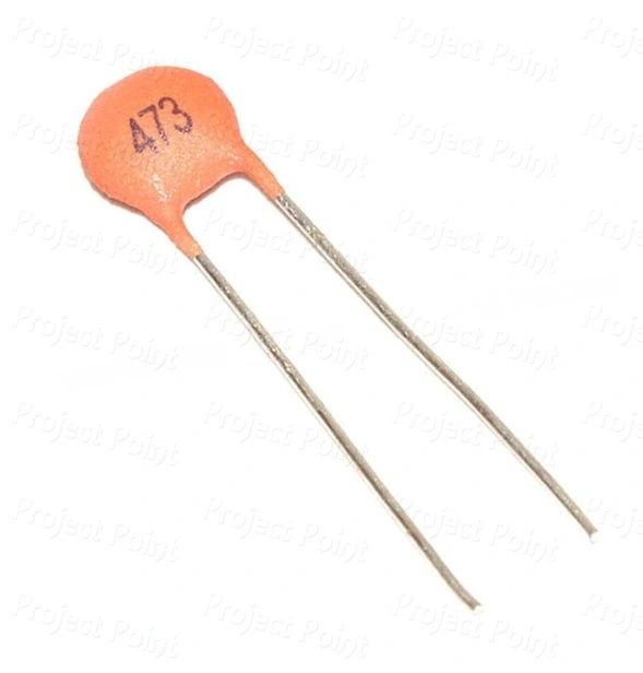 25Pcs- 473pF 50V CERAMIC Capacitor Mini Ceramic Capacitor 473pF 50V Ceramic Disc Capacitor Non-Polarized Through Hole 2 Pin Leads Connections Leg 2