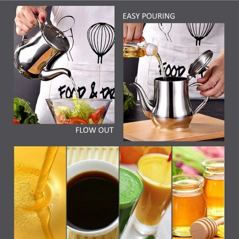 Stainless Steel Oil Strainer Pot Container Jug Storage Can With Filter Cooking Oil Pot Kitchen Large Capacity 32oz 3