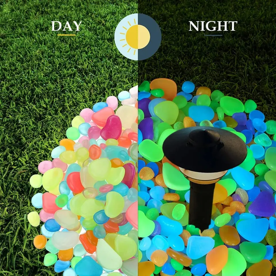 100pcs Radium Stone Colorful Luminous Glowing Pebbles