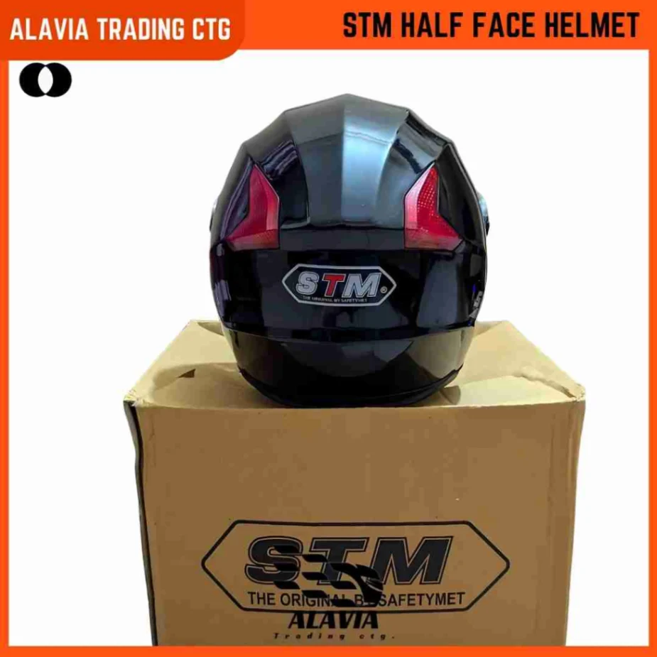 STM Half Face Premium Dual Glass Unisex Motorcycle Helmet -Black 6