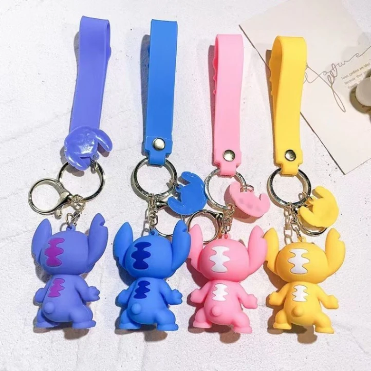 Stitch Keychain Pendant Keyring Bag Gift Rantai Kunci Kids Girls Boys - Lilo &amp; Stich Keychain Kawaii Cute Large Soft Silicone Cartoon 5