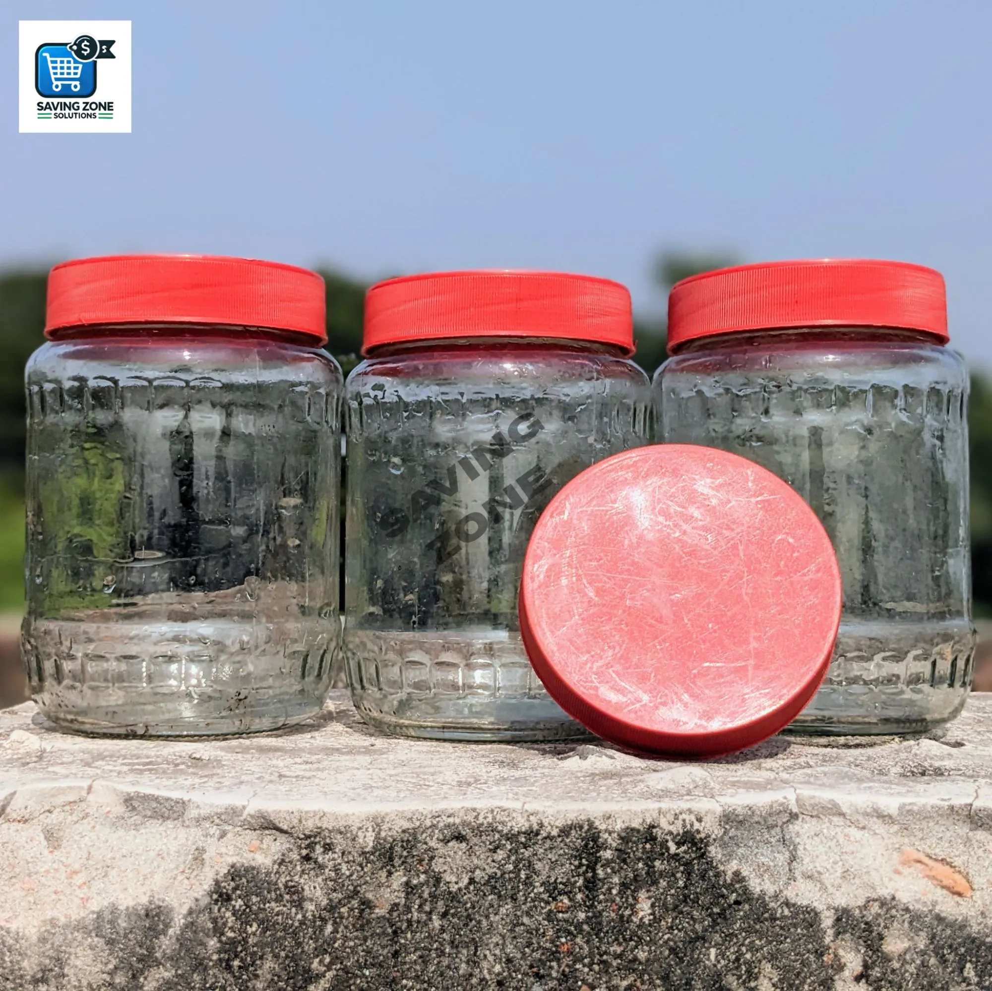 4 Pcs Good Quality 700ml Glass Jar for Kitchen Dining Glass Jar Container Premium Glassware Food Storage Jar with New Cap 1