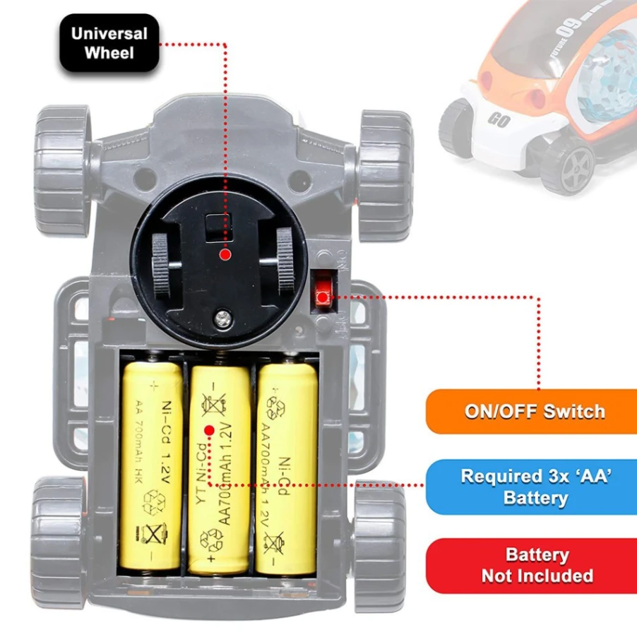 09 Future Car Rotate 360° with Flashing Light &amp; Music 3D Electric Toy Cars for Kids. Didai 09 Future Car 3