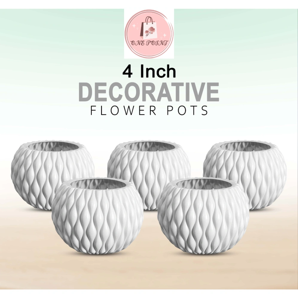4 Inch Decorative Flower Pot - 5 Pcs 2