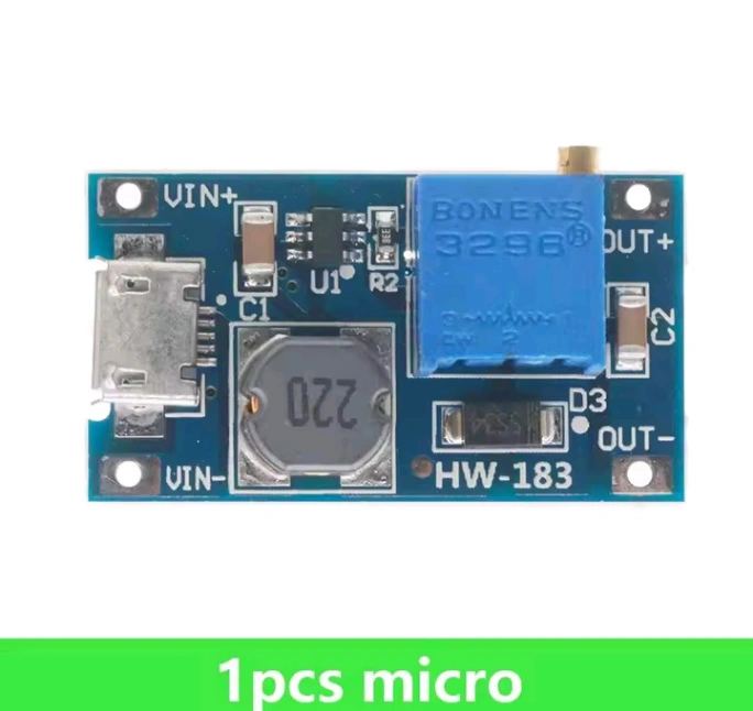 USB DC 2V-24V to 5V-28V 2A Adjustable Voltage Regulator Module Power Supply Electrical Circuitry &amp; Parts 1 pcs 2
