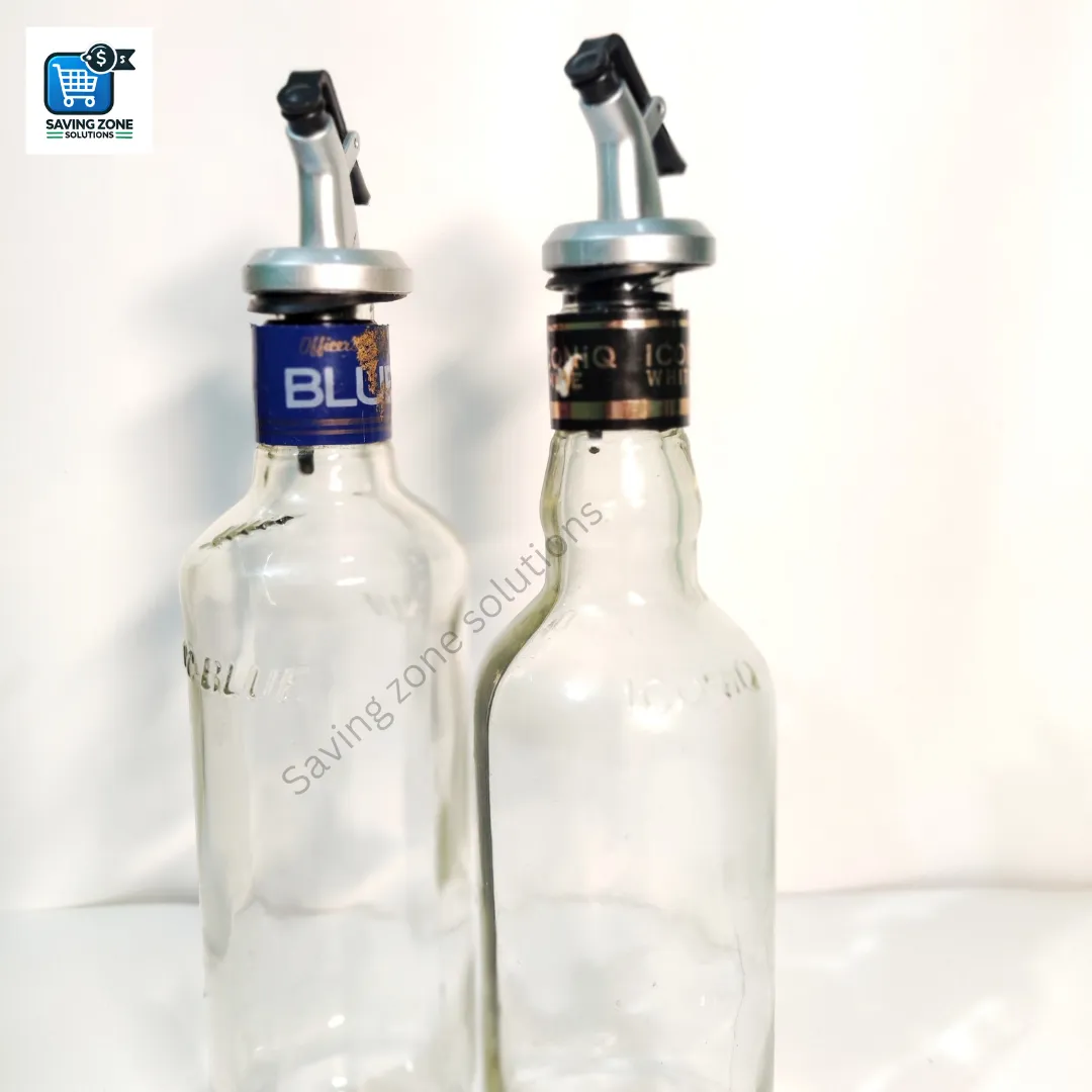 375ml Crystal Clear Square Shaped Glass Oil Dispenser Bottle with Lever Release Stopper Snap Flip Top Lid Bottle for Olive Oil Vinegar 5