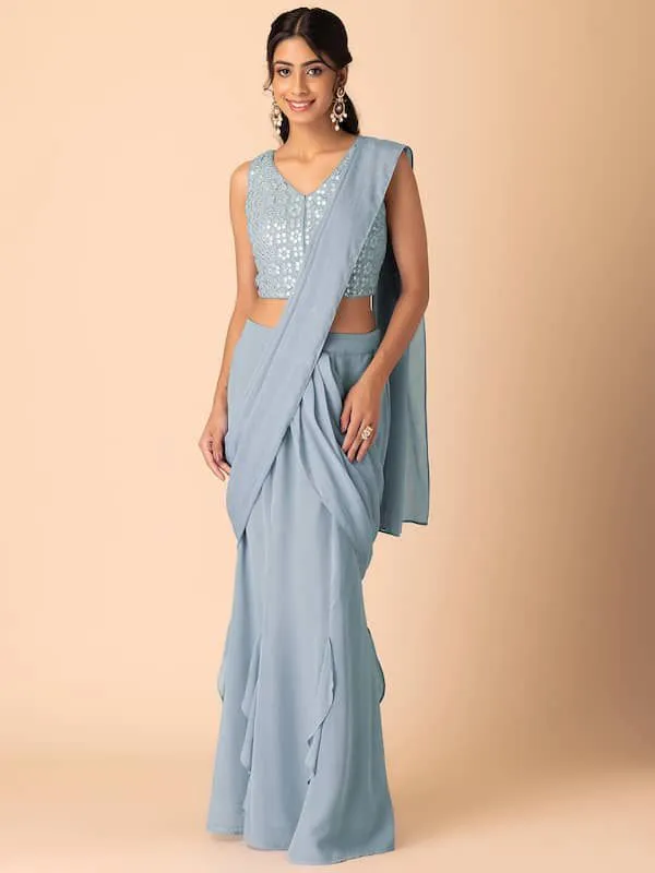 Adult Completely party Rady Saree with belawouj 3