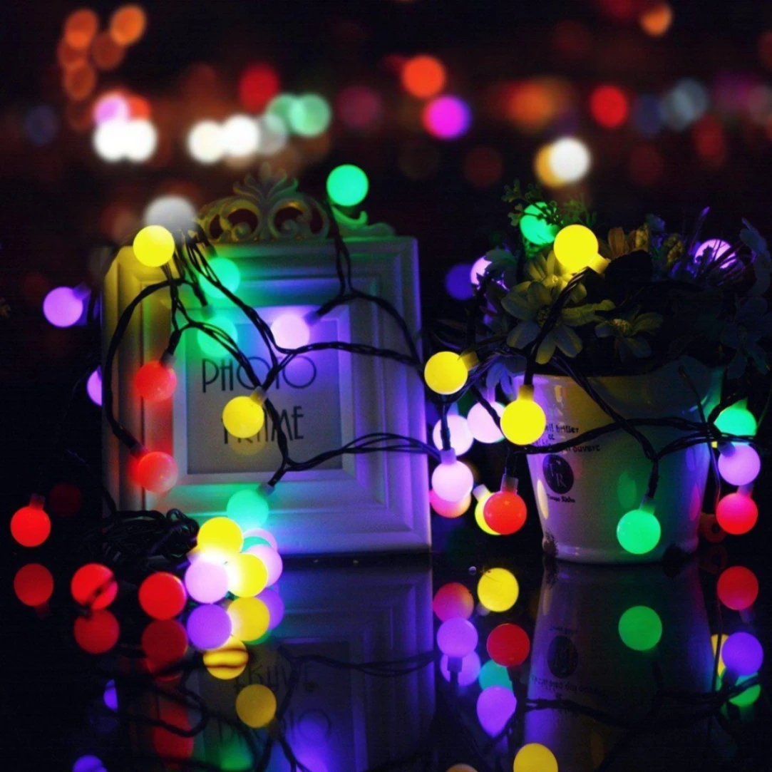 LED Color Changing Fairy Light Ball Shaped - 28 bulbs, LED Ball Shaped String Fairy Lights Multi-color 4