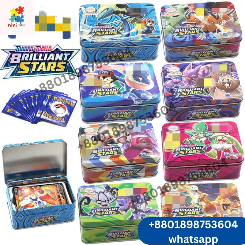 Pokemon Card Large Metal Box - PK96 Tin Box 15cm Obsidian Flames Series - 40 Cards + 2 Boost Packs 5