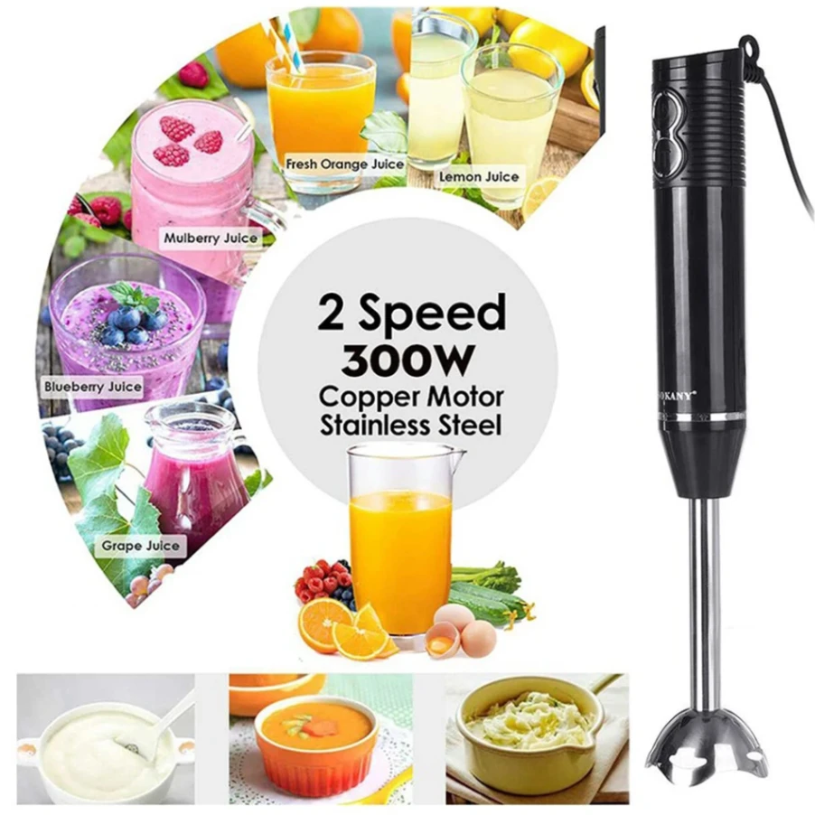 SOKANY 3-in-1 Multifunctional Handheld Electric Blender Mixer 2 Speed Control 300W 2