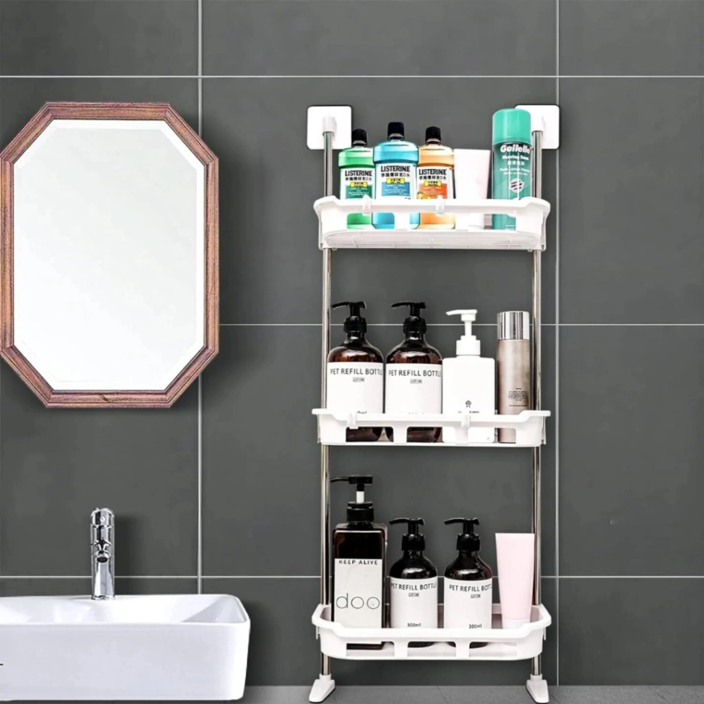 3 Tier Multifunctional Kitchen & Bathroom Wall Hanging Storage Rack 3
