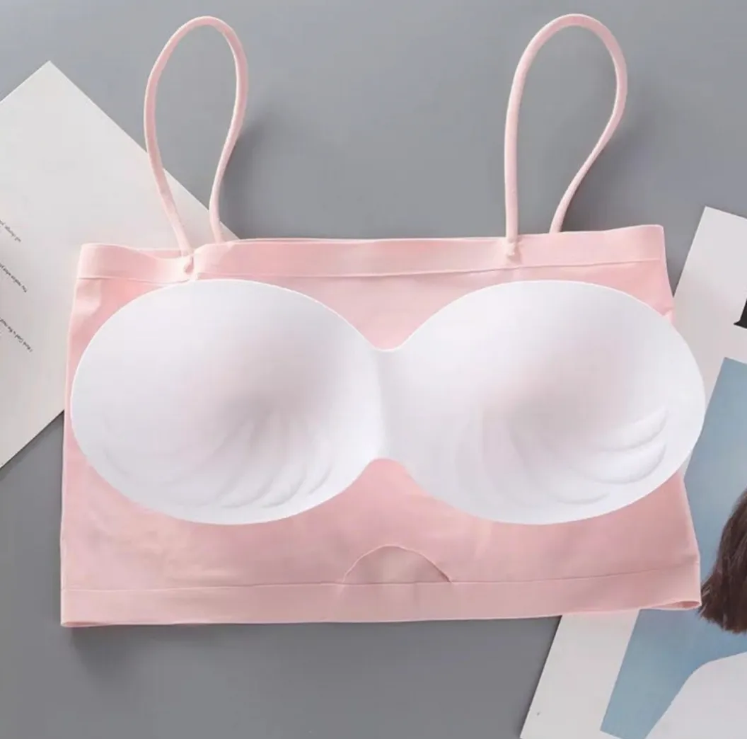 Bra Ice Silk Slim Strap Padded Bra Stylish Bra Comfortable Bra Women'S Underwear Fashion Sexy Bras For Women Push Up Lingerie Ice Silk Seamless Word Sling Female Tube Top - Bra For Girls - Bra 6