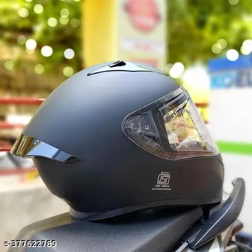 Vega Bolt Matt Black Fullface Helmet With Dual Certification For Men & Women 6