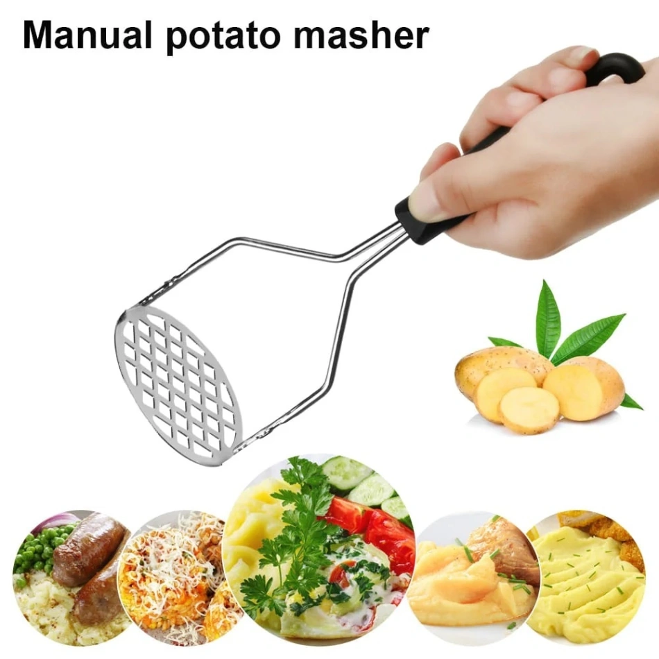 Stainless Steel Potato Press Masher &#x2F; Burger Press Kitchen Tools Food Masher Crusher 4
