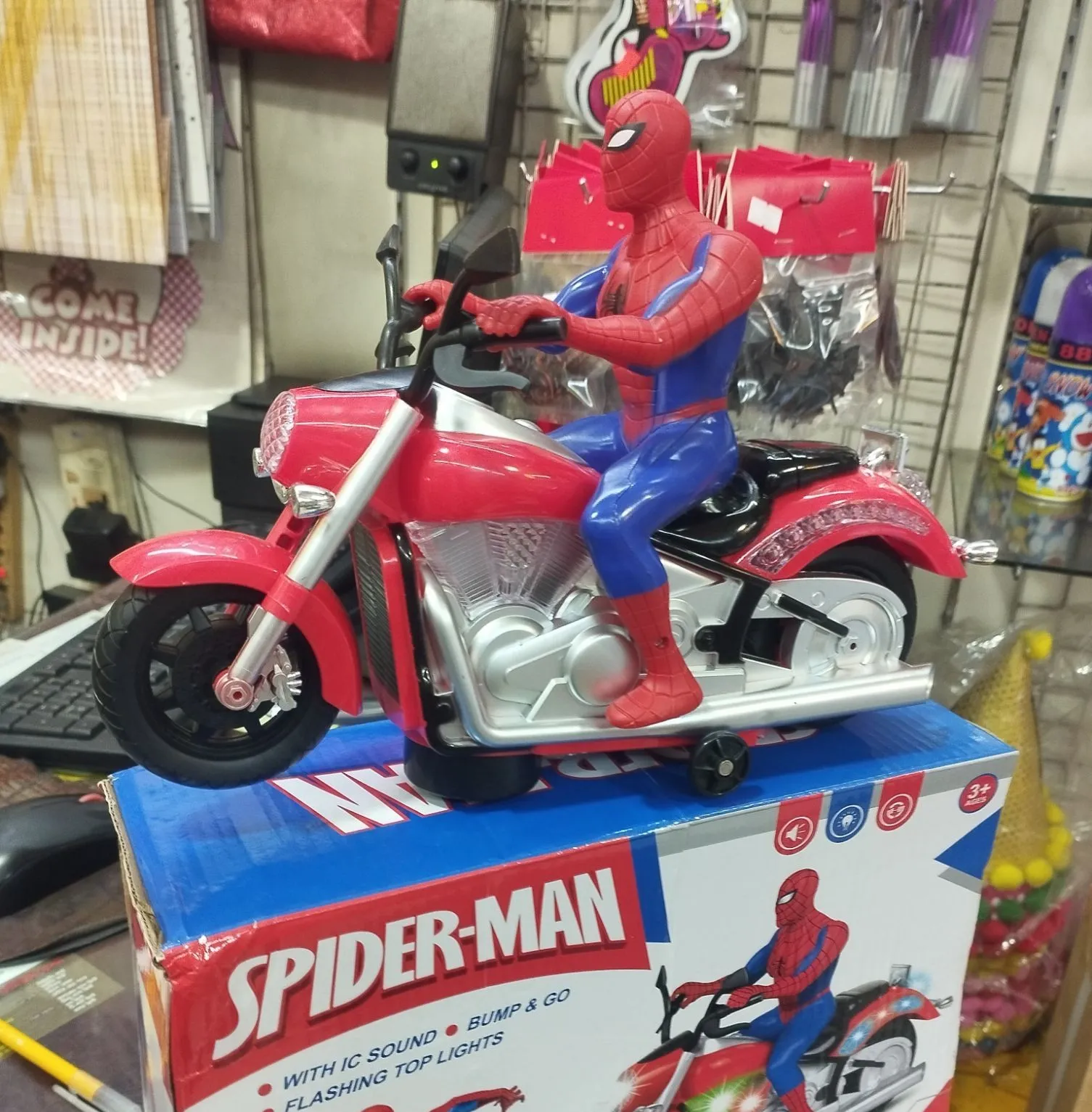 Spiderman Bike Toy for Kids with Flashing Lights and Music – Battery Operated Spider-Man Motorcycle 3