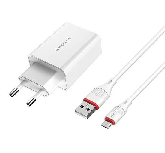 Borofone Wall charger BA20A Sharp EU set with cable 3