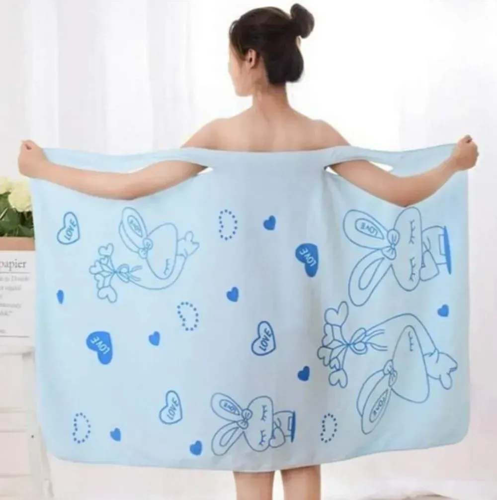 Women Bath Towels, Wearable Dress Beach Adults Bath Gown SPA Sling Robes Home Nightwear Microfiber Women Bathrobe 4