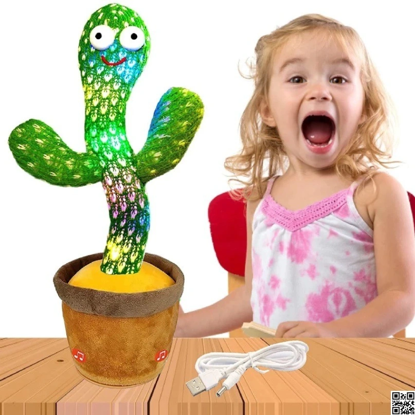 Rechargeable Dancing Cactus Toy Song Singing, Talking, Record &amp; Repeating What You say Electric Cactus 5