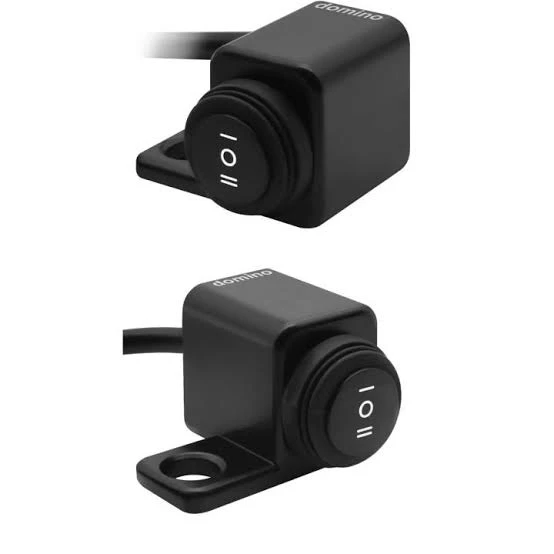 Domino Motorcycle Waterproof Aluminium Alloy Switches 25mm Handlebar Headlight Switch and 3 Wires with Red Led Light Super Quality 3
