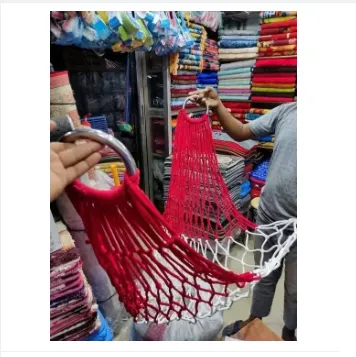 Premium Dolna With SS Rings on both side For All 1Pcs Hand Made Dulna Adult Rope bed Hanging Dulna Use For All People Large Swing Rope bed Rattan Dulna 3