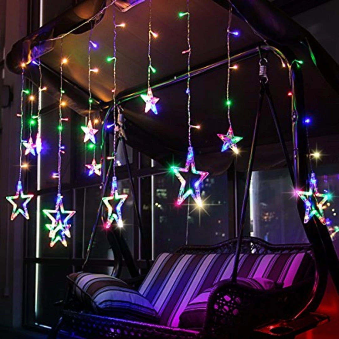 Big Star Shape Multi color Fairy String Light for Curtains- 16 feet, 6 Big Star, 6 Small Star 2