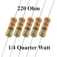 20Pcs 220 Ohm Resistor 220 Ohm Carbon Film Resistor 220 Ohm 1/4W Resistance 0.25 Watt 5% Tolerance Fixed Resistors For Passive Components Parts 3