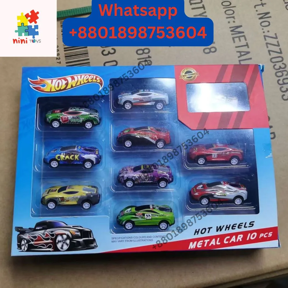 Hot Wheels 10Pc Metal Car Set - Amazing Gift Set For Kids China Imported 10 Piece Hot Wheels Set 4