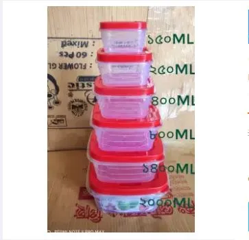 Plastic Square Container Set 6 Pieces 1