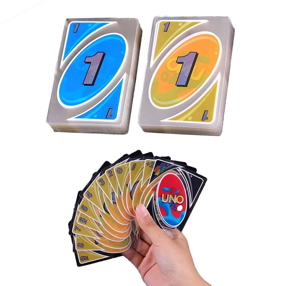 Uno H20 Plastic Cards Waterproof Transparent Big Size - Family & Friends Card Playing Game 4