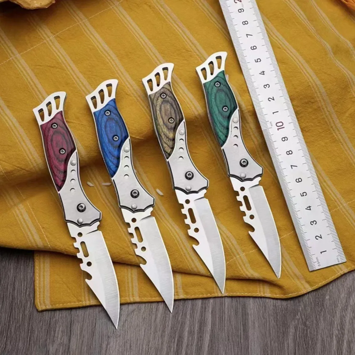 High quality camping folding box knife carry-on self-defense folding knife high hardness stainless steel fruit 3