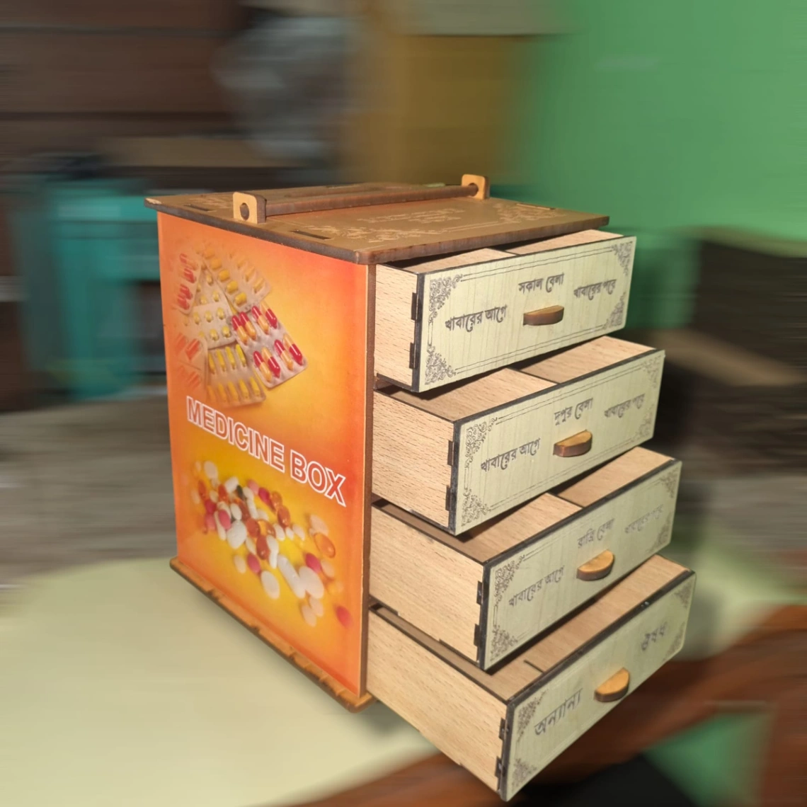 New 4layer Medicine box, high quality mdf plastic board made .water proved, dust proved. long time use in this medicine box 4