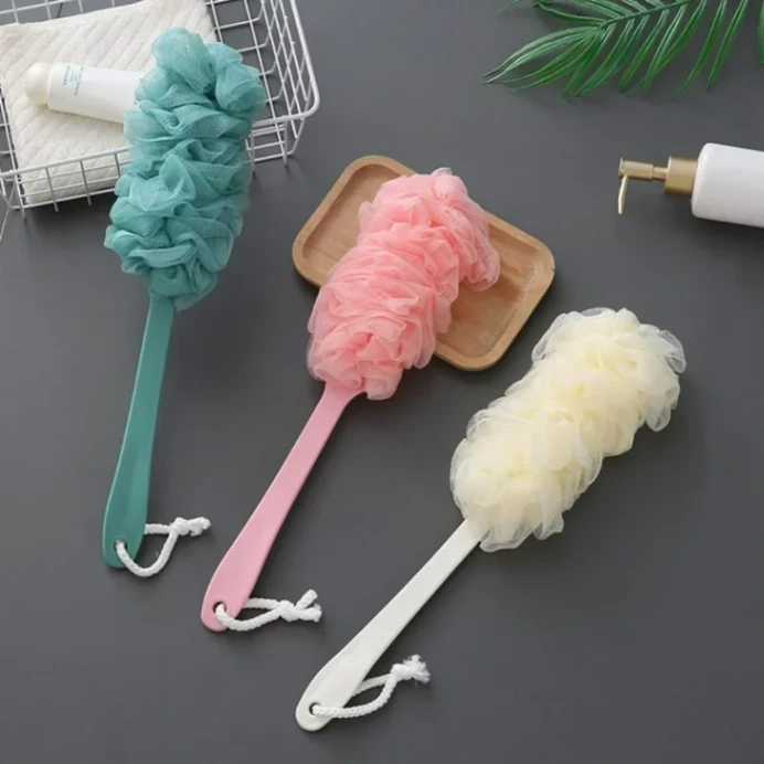 Long Handle Bath Sponge Shower Brush Back Scrubber For Shower Soft Mesh Body Back Cleaner Washer Body Bath Massage Brush 7