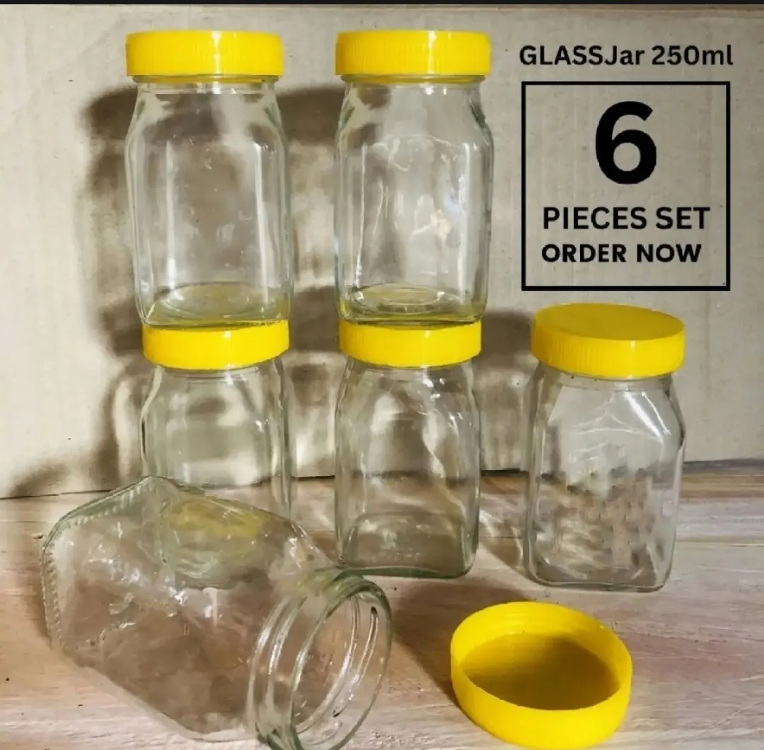 Elegant 250ml Glassware Jars Set of 6 Premium Pieces 2