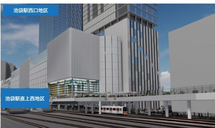 池袋駅直上西地区第一種市街地再開発事業のイメージ