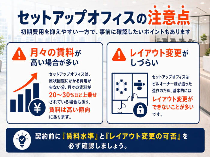 セットアップオフィスの注意点