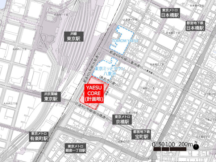YAESU CORE（ヤエスコア）の位置図