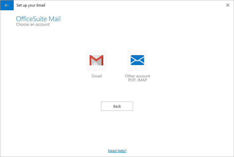 OfficeSuite Mail - Wizard - Corporate setup step 2